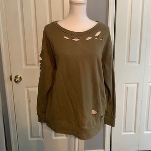 Army green long sleeve sweater